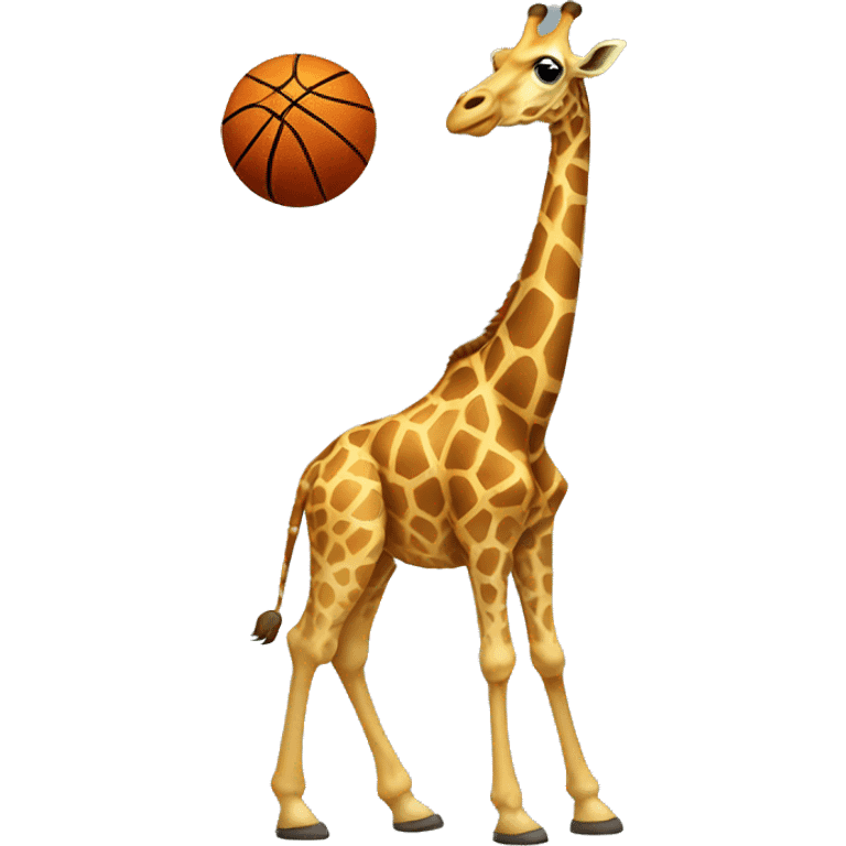 Giraffe playing basketball  emoji