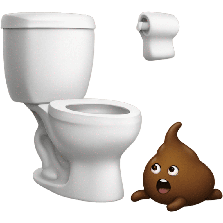 Poo with legs running away from toilet emoji