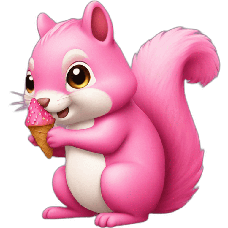 pink squirrel with a cone emoji