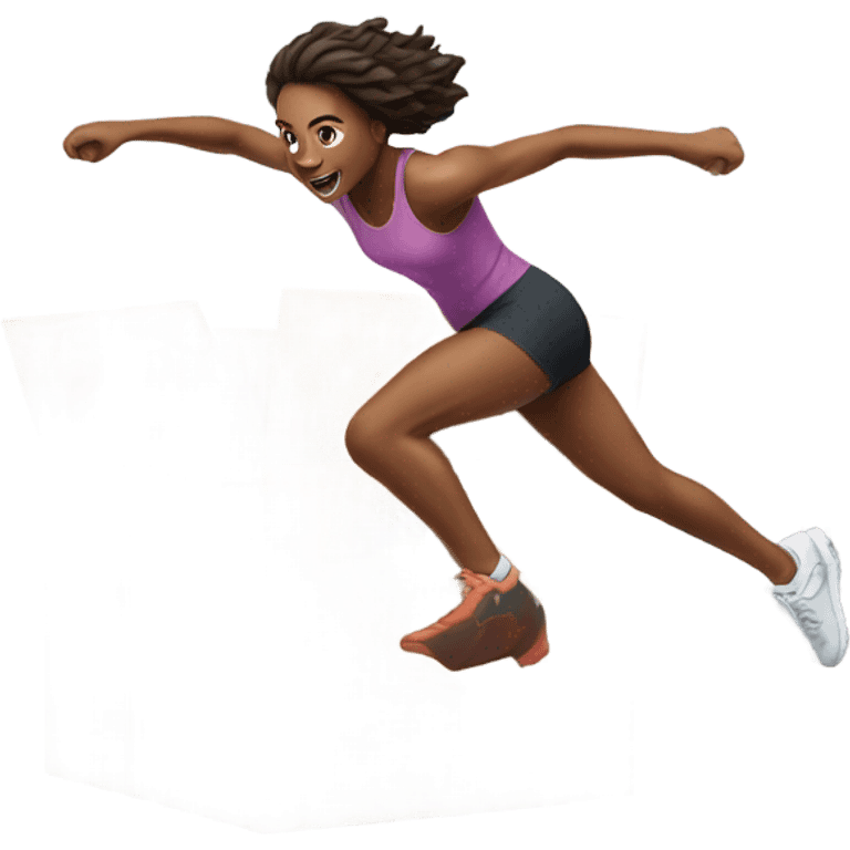 woman jumping on box emoji