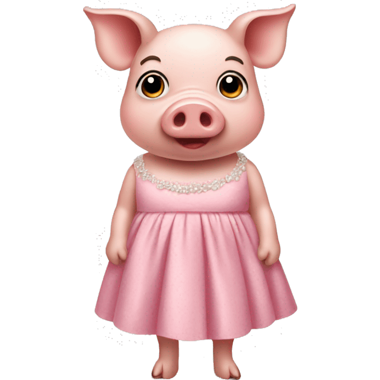 Pig with a dress emoji