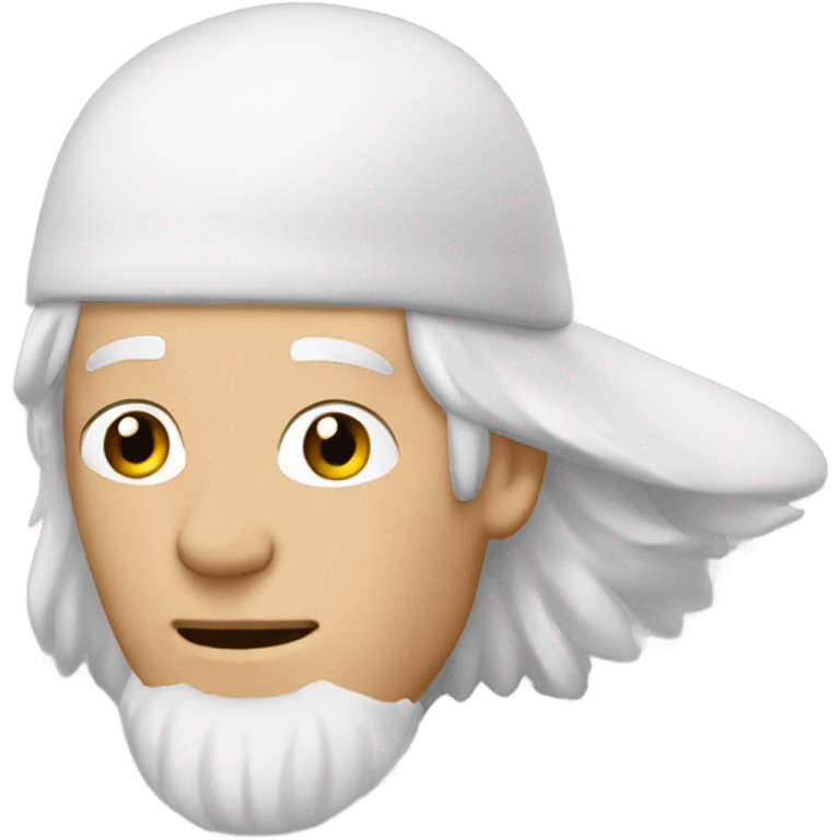 white man with white hair wearing cap emoji