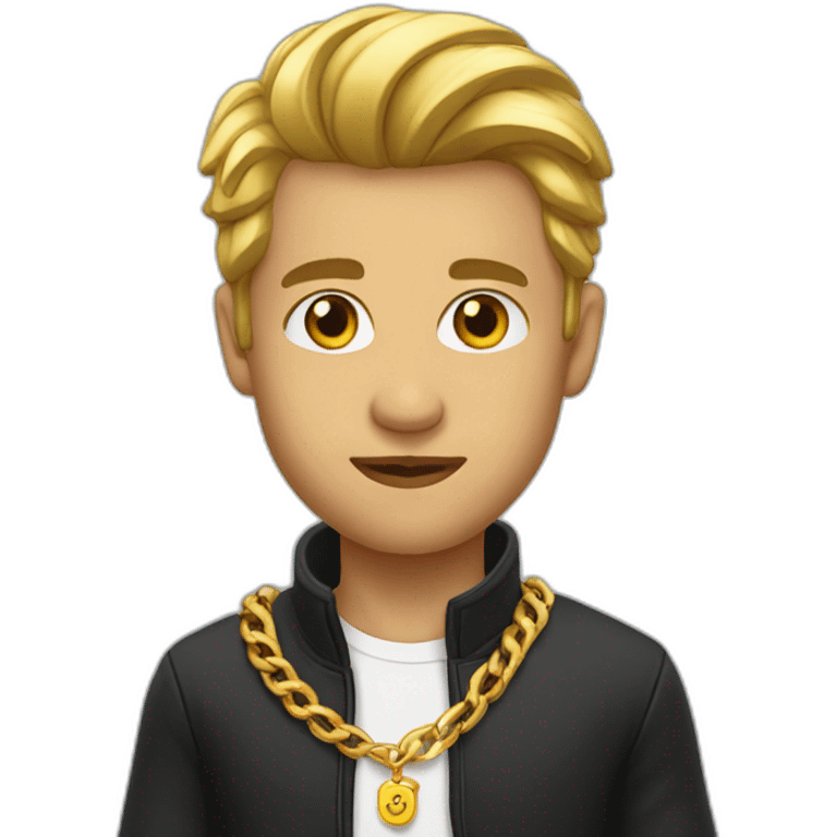 Morgenshtern wearing gold chain emoji