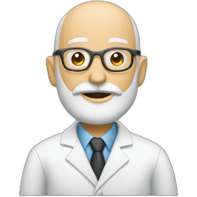 physics bald beared professor at a lab emoji