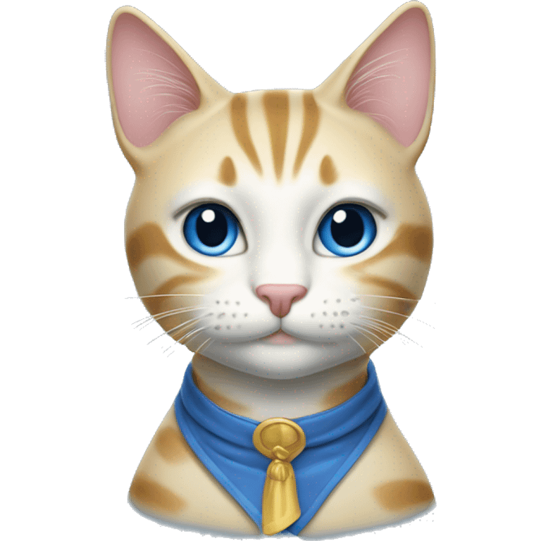 gestreifte blaue katze mit brillie emoji