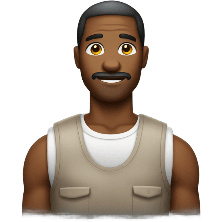 African American man with a stained wife beater on emoji