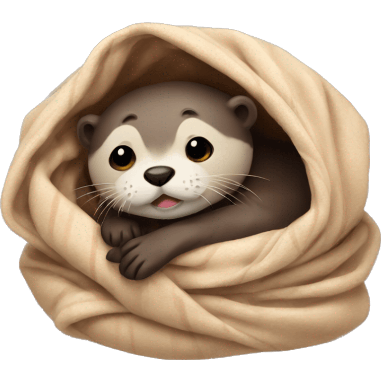 otter cozy in blanket emoji