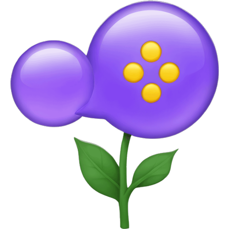 discussion bubble with a purple flower emoji