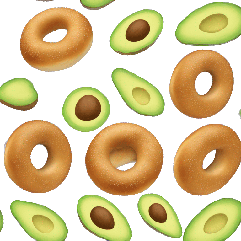 Bagel with avocado  emoji