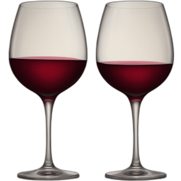 Two glasses of red wine are toasting emoji