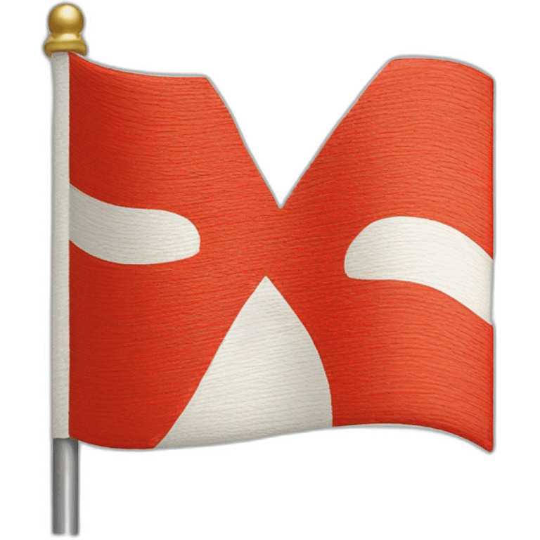 Drapeau rouge grande croix blanche emoji