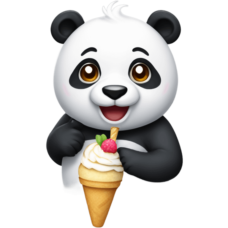 Un panda con helado emoji