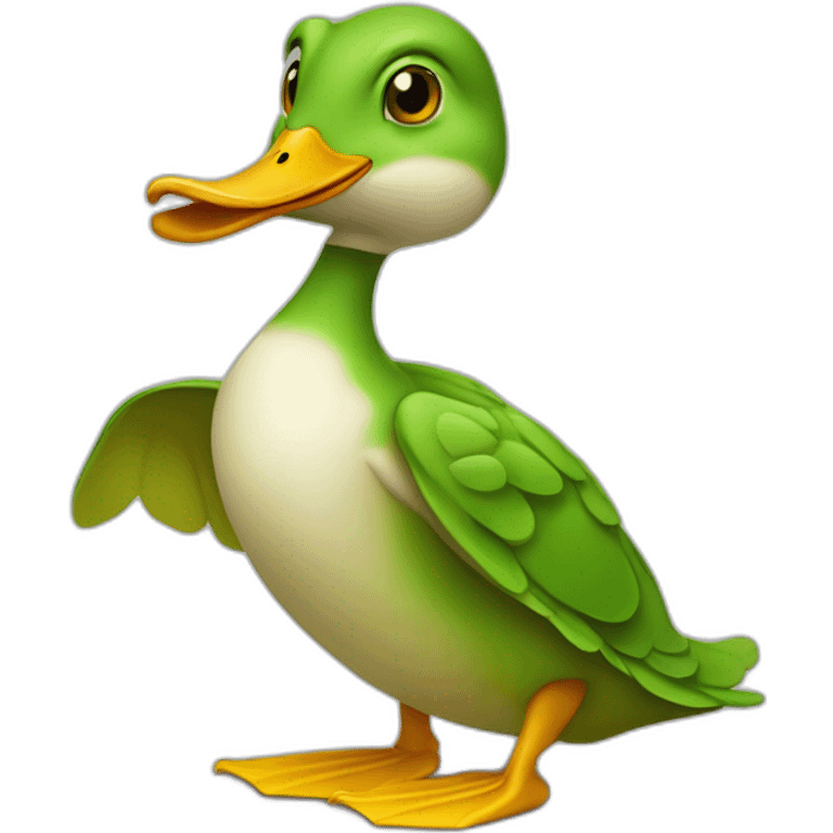 Canard sur une grenouille emoji