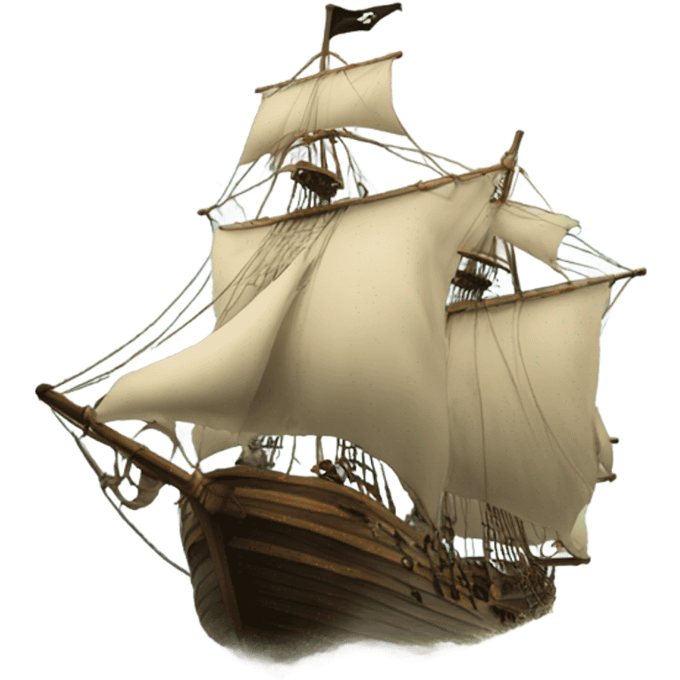  A ragged Sail pirate sloop on a big wave emoji