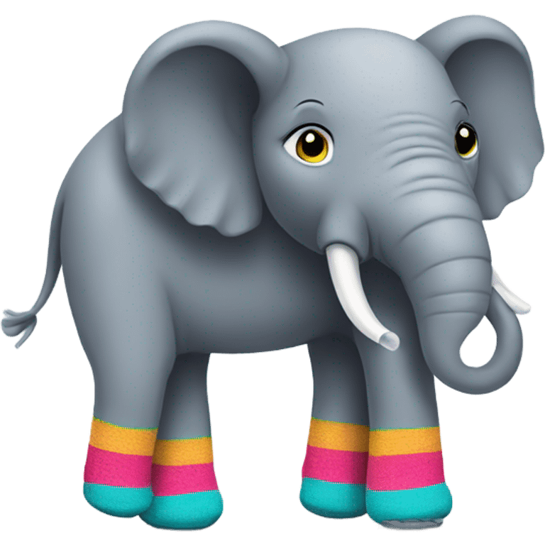 Elephant wearing socks emoji