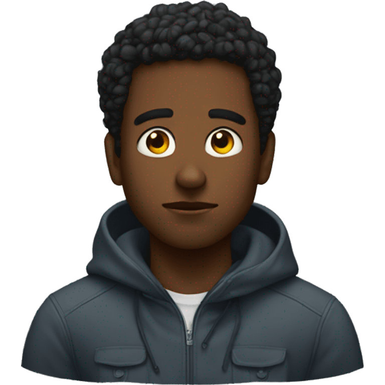 Black guy thinking what the sigma emoji