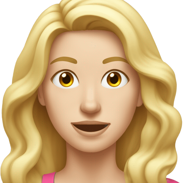 White woman, long hair, blonde hair, wavy hair, workout, sweating emoji