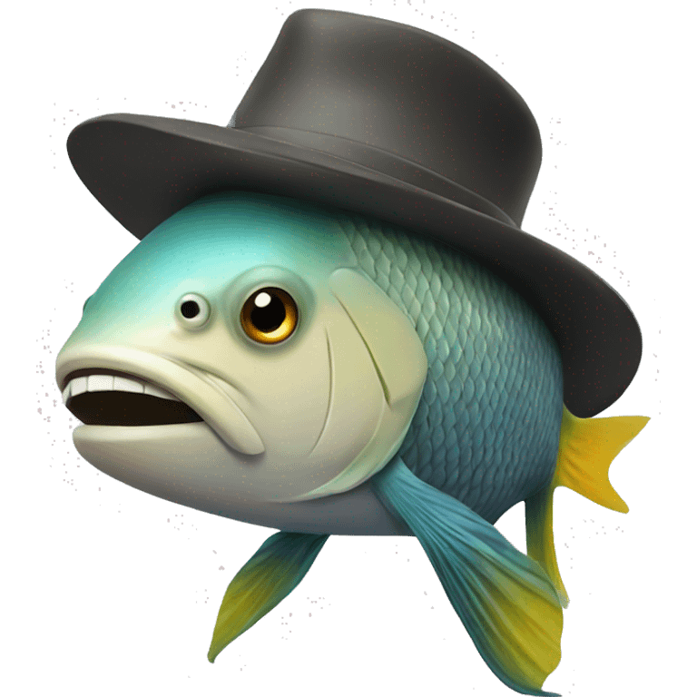 a fish with a hat  emoji