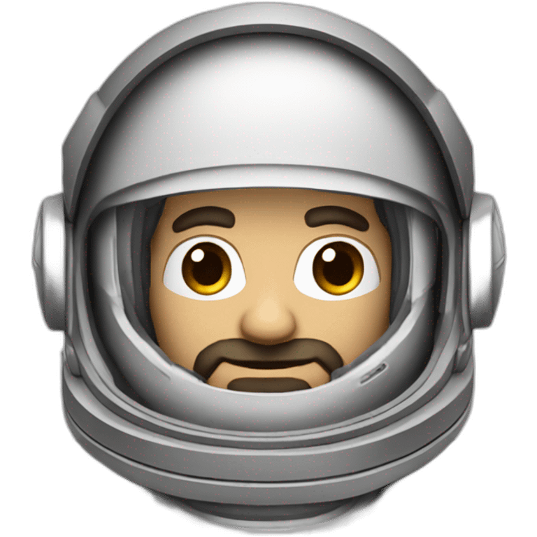 caucasian dark-bearded astronaut with white-glasses emoji