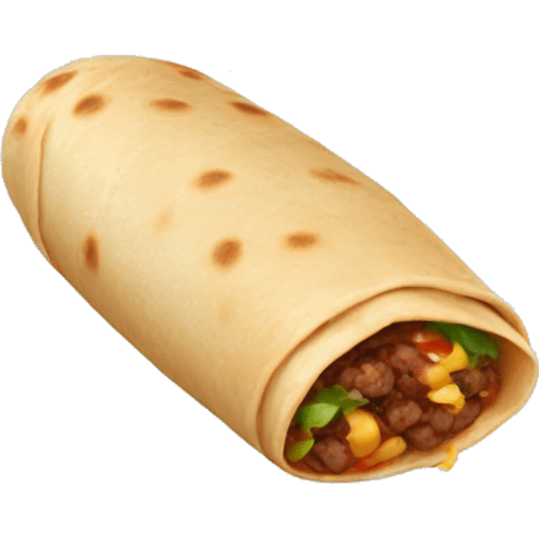 a long single burrito emoji, use only black and white colors. emoji