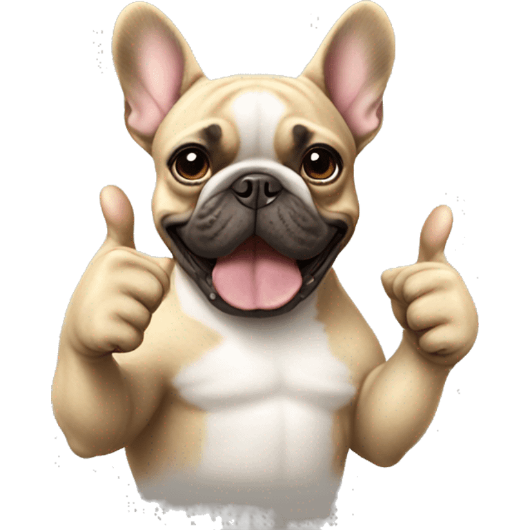 french bulldog giving a thumbs up emoji