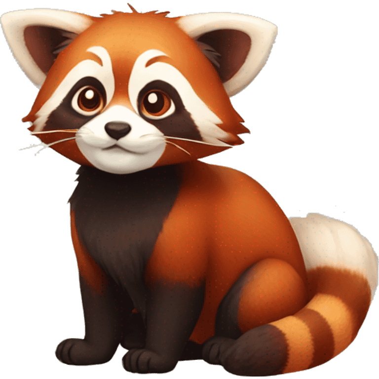 Red Panda Cat hybrid full body emoji