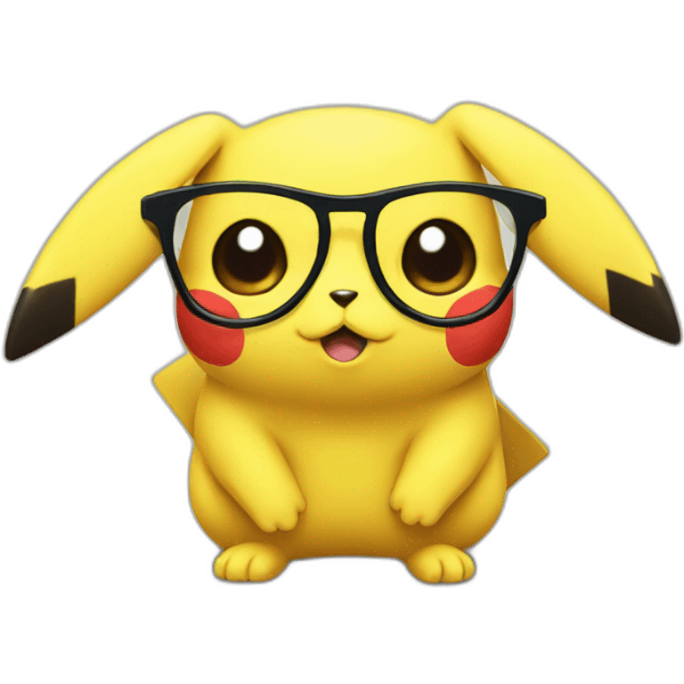 sick pikachu with glasses emoji