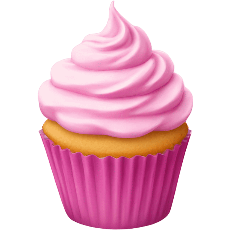 Vanilla cupcake with pink tin emoji