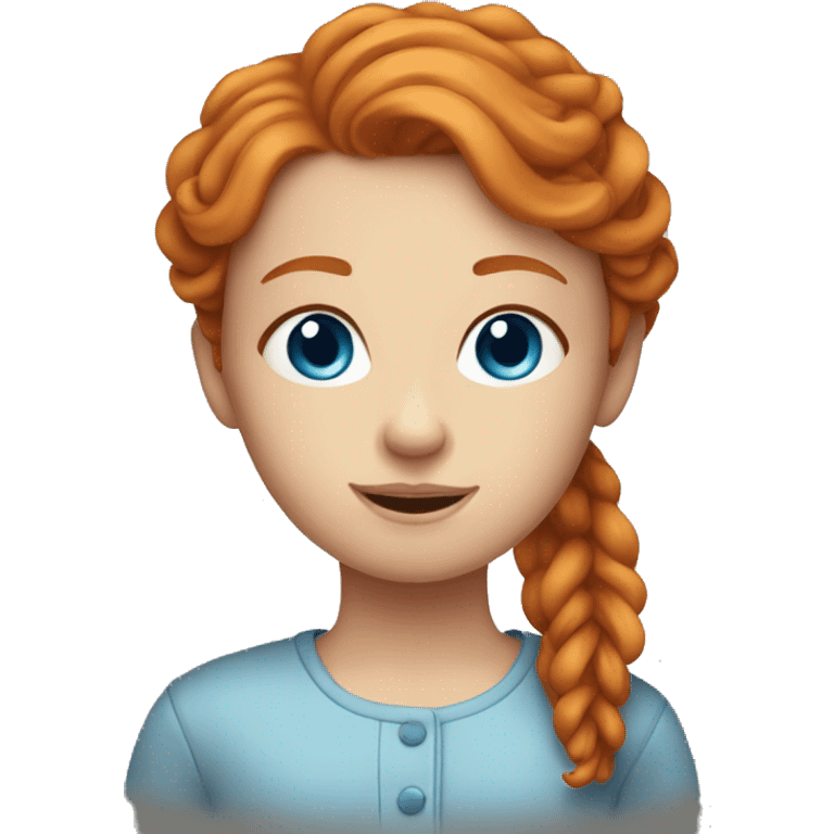 Ginger beautiful girl with blue eyes  emoji