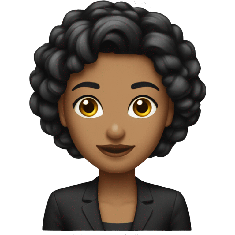 mulher morena formal cabelo liso preto e de comprimento médio emoji