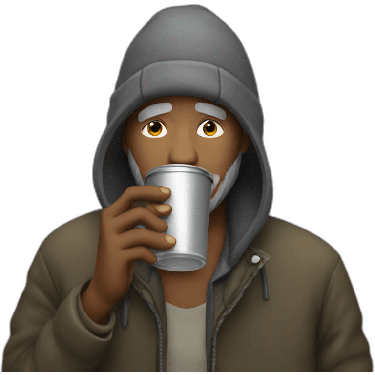 homeless man drinking emoji