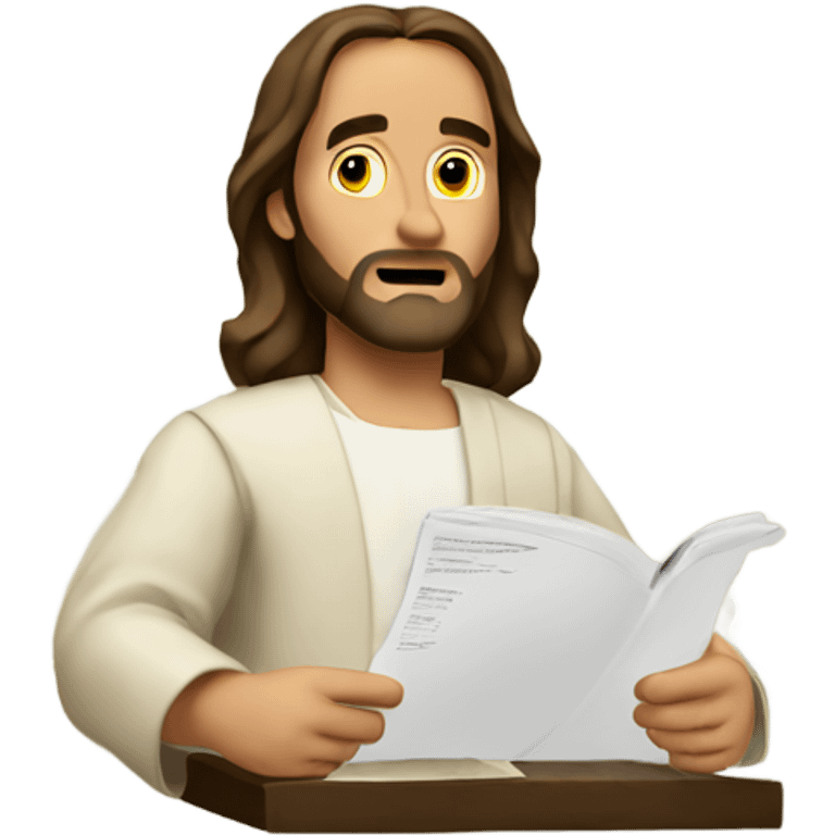 Jesus Christ doing taxes emoji