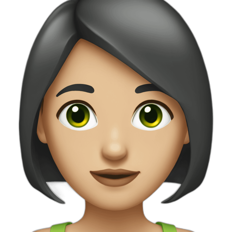 young-woman-with-dark-straight-hair-and-green-eyes emoji