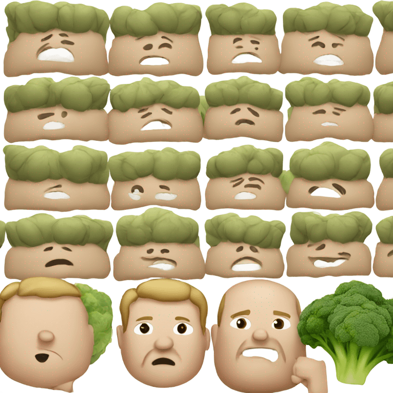 fat man eating broccoli  emoji