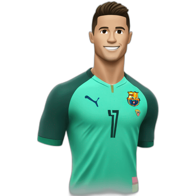 Cristiano Ronaldo em cima de Neymar emoji