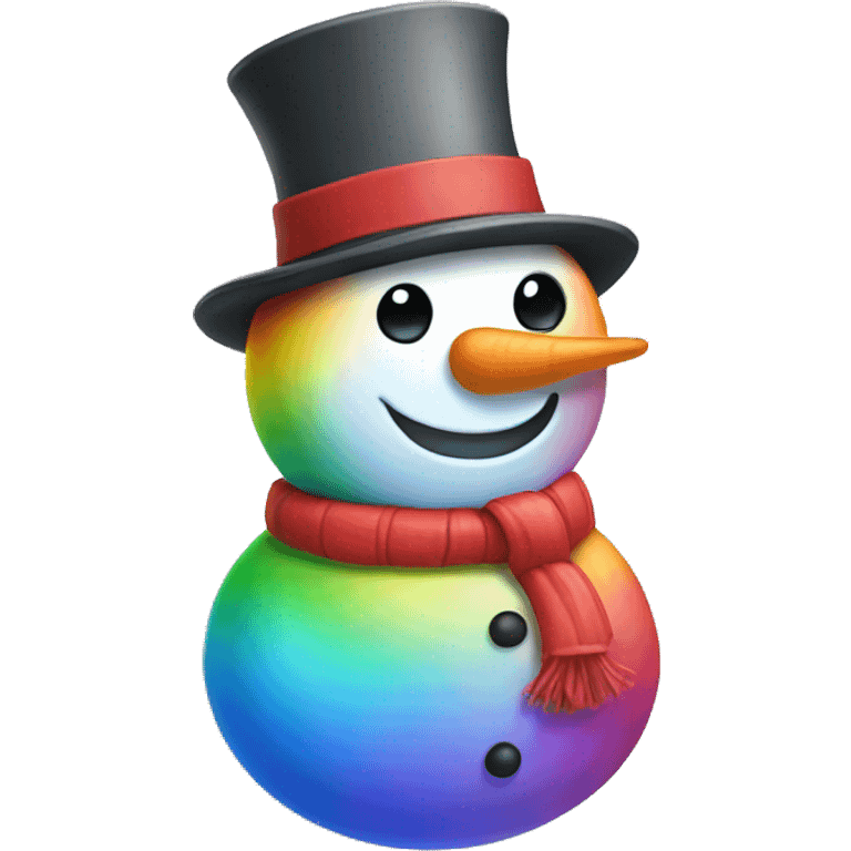 Rainbow snowman emoji