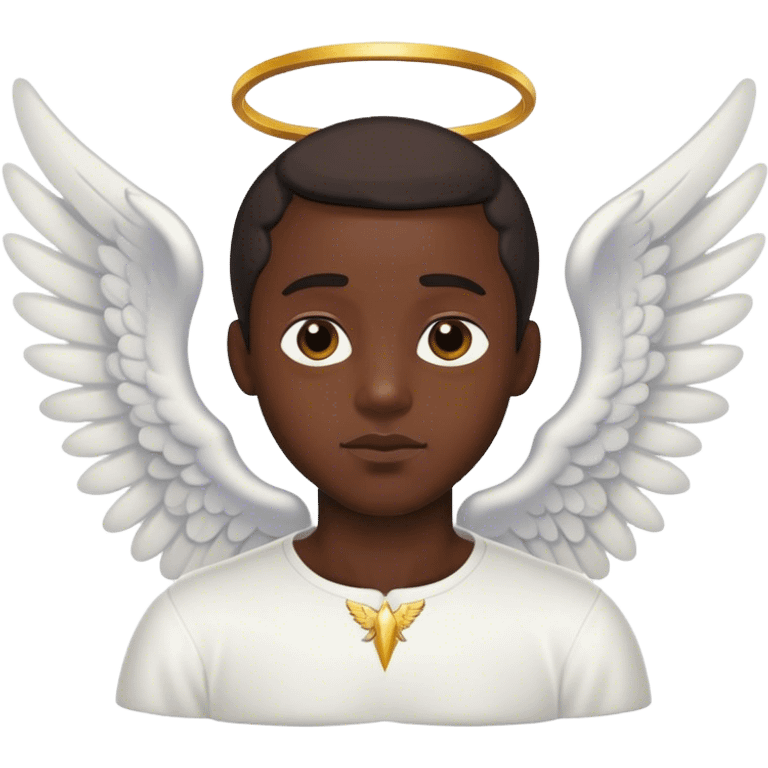 Black man as an angel emoji