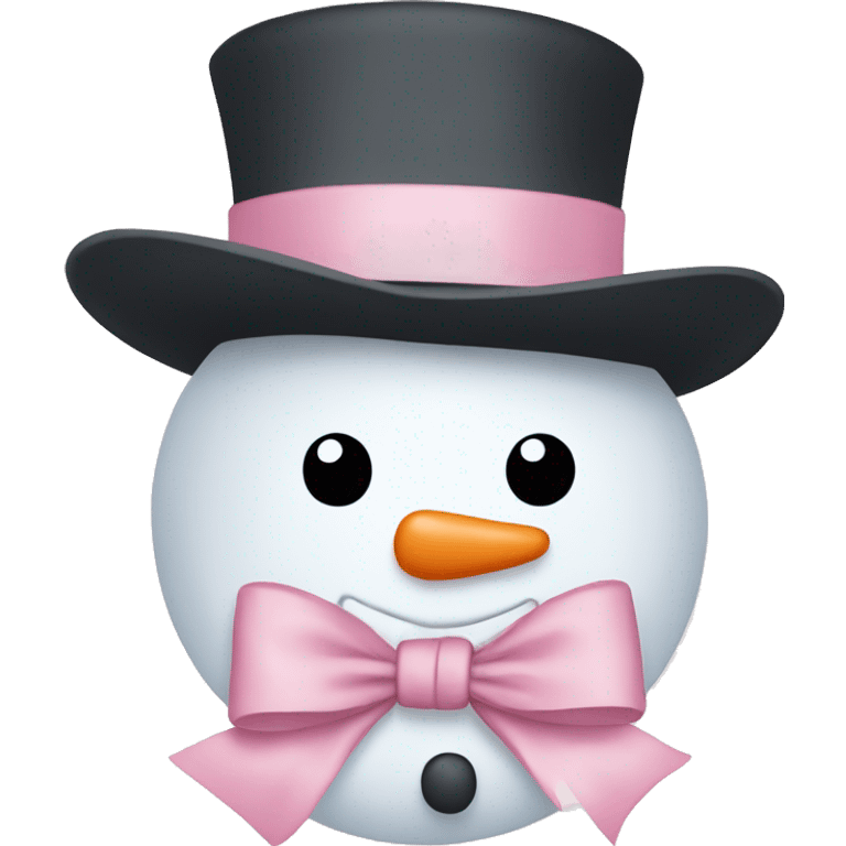 Snowman with a light pink bow emoji