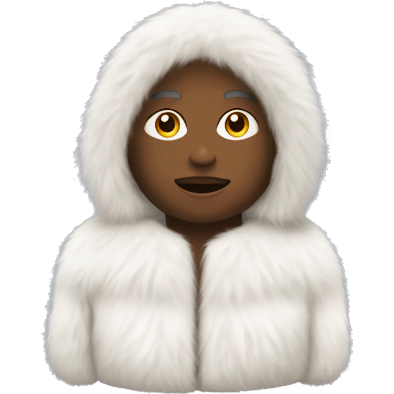 White fur coat  emoji