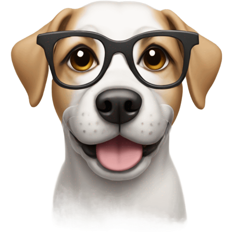 Dog wearing glasses  emoji