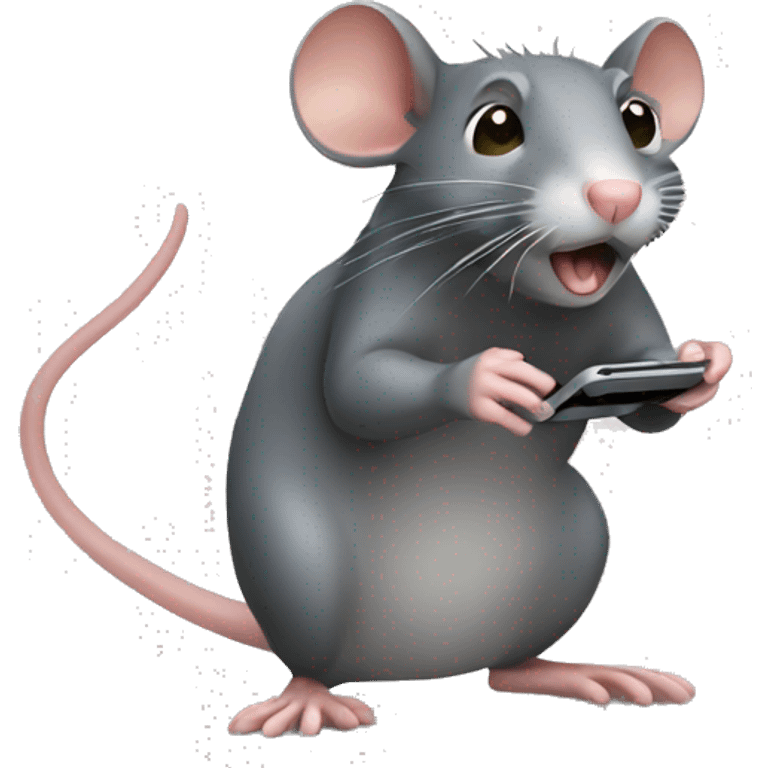 Rat on phone emoji