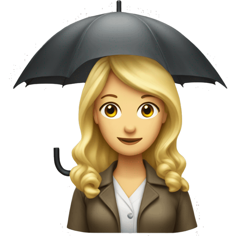 Blond haired lady with an umbrella emoji