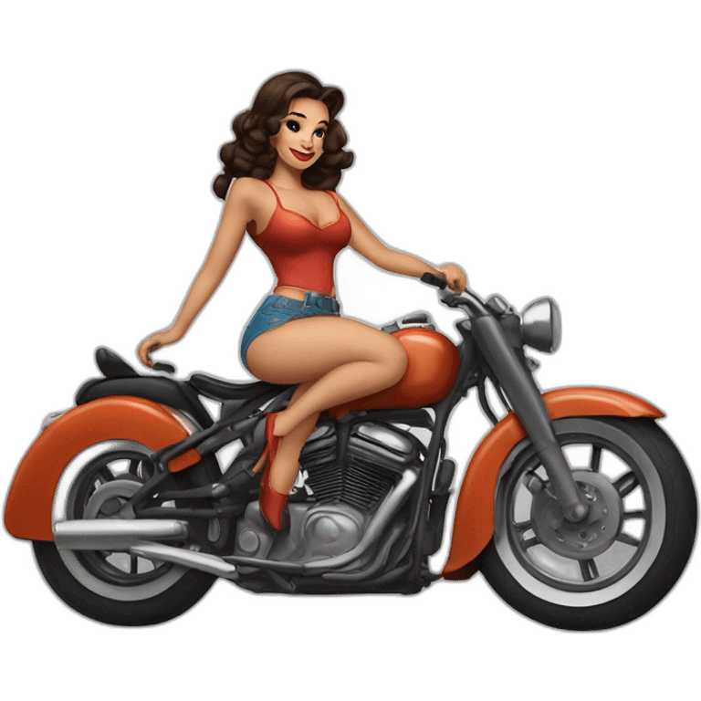 pinup brune moto emoji