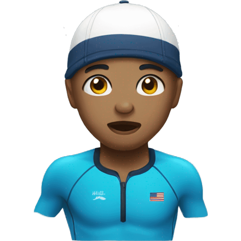 Swimmer in the cap is crying  emoji