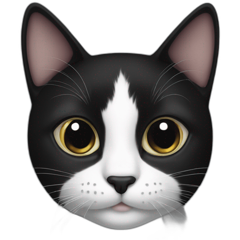 Black and white Cat with black spot emoji