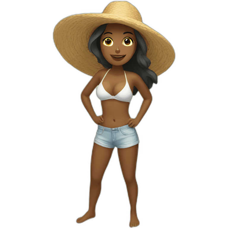 Mujer en la playa emoji