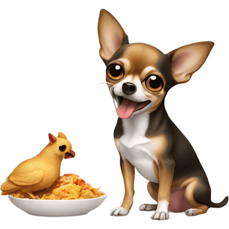 Chihuahua eating chicken  emoji