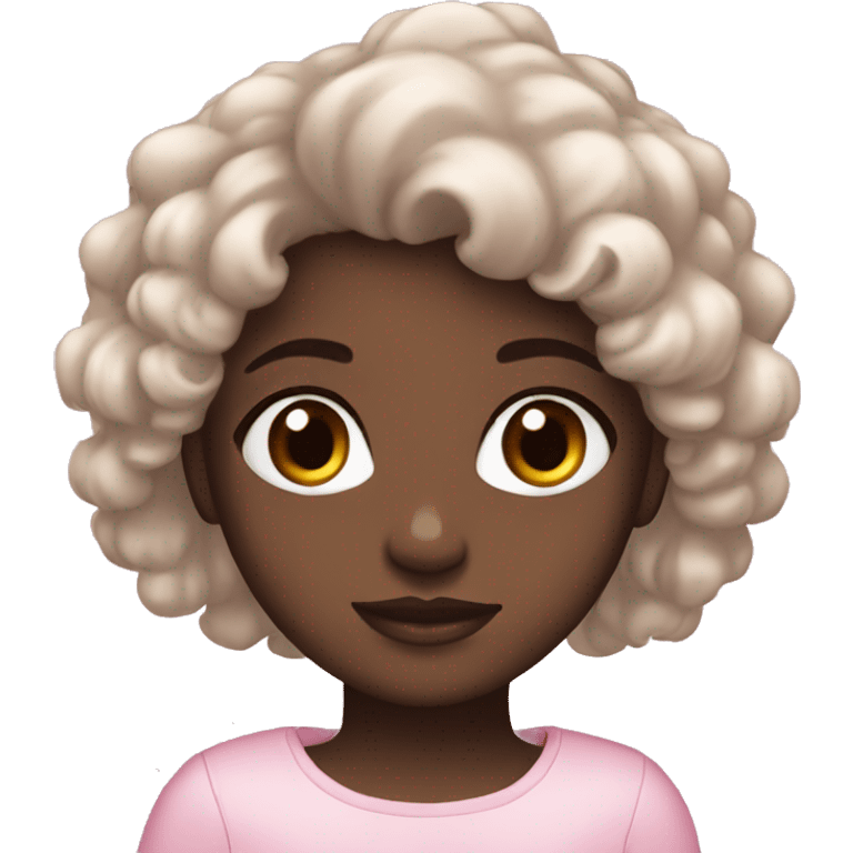 black girl, brown eyes, feminine, pink, girl, angelic emoji