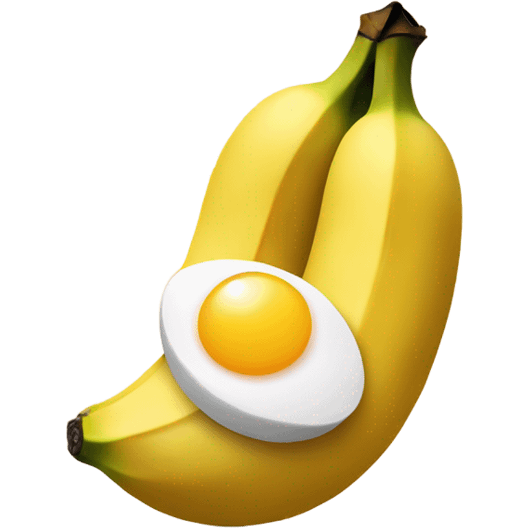 Banana eating an egg emoji