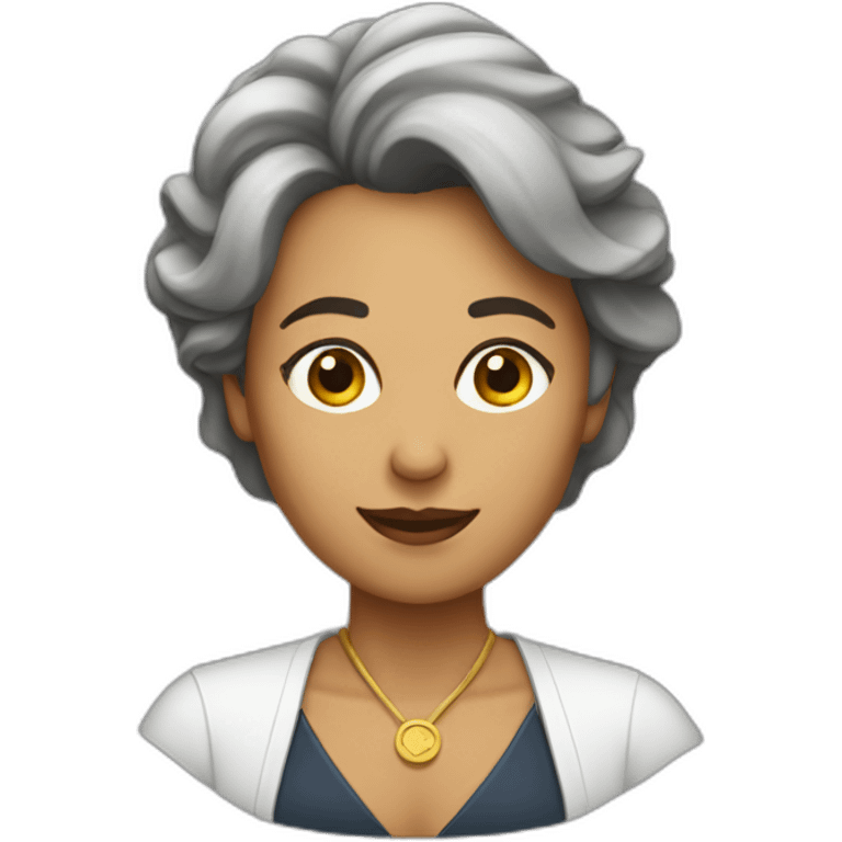 mujer mayor pelo corto contando emoji